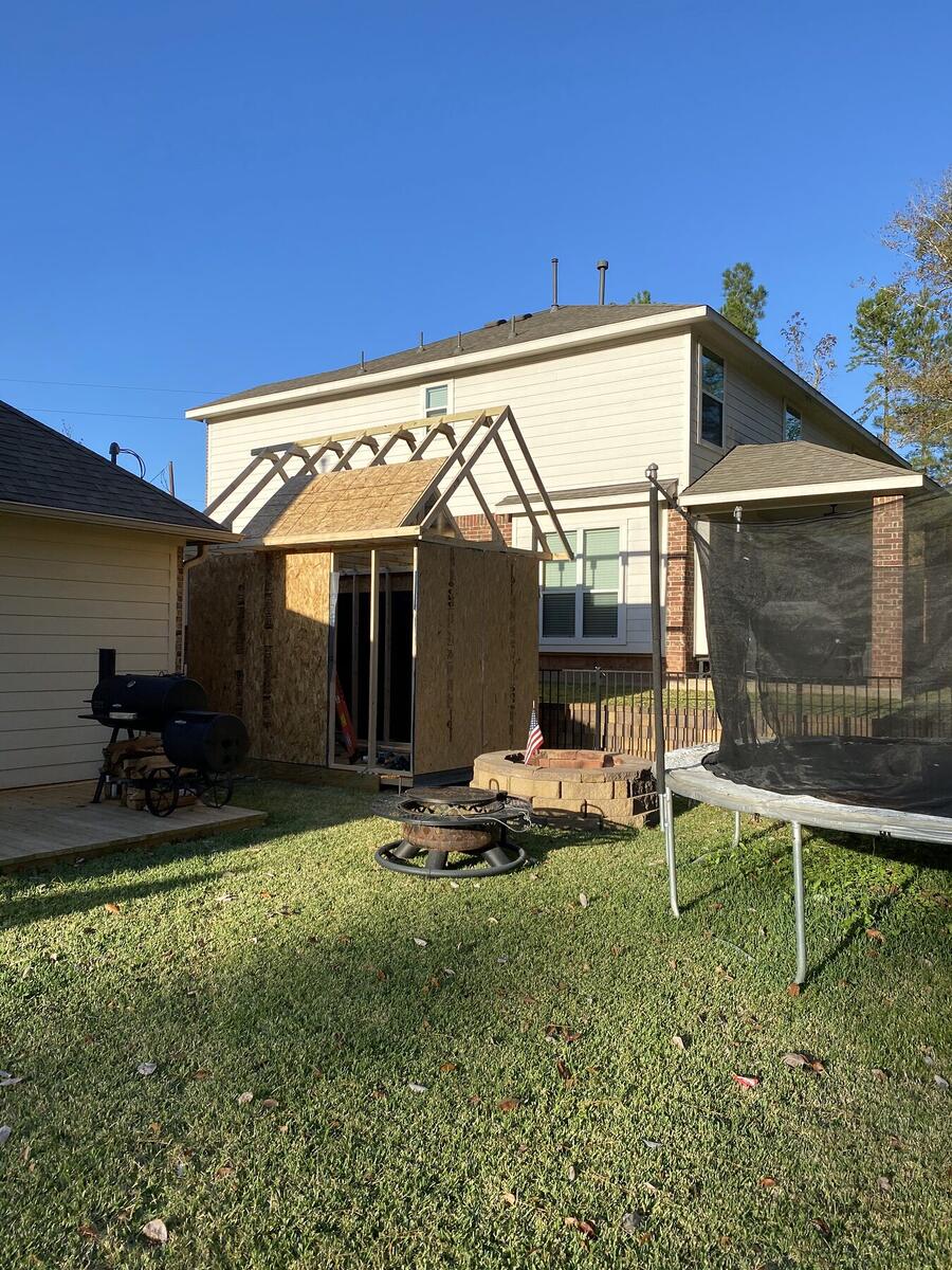 Residential addition exterior framing