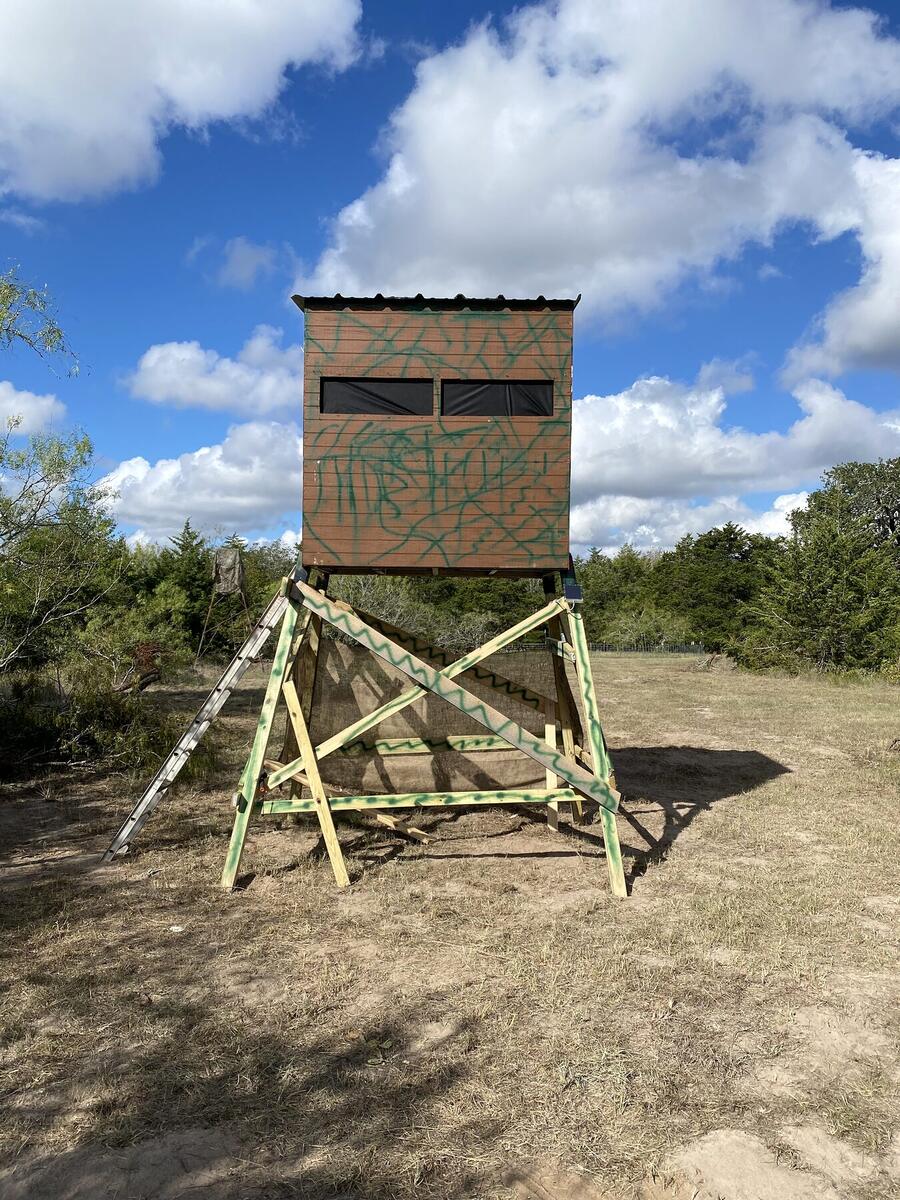 Custom-built elevated hunting blind
