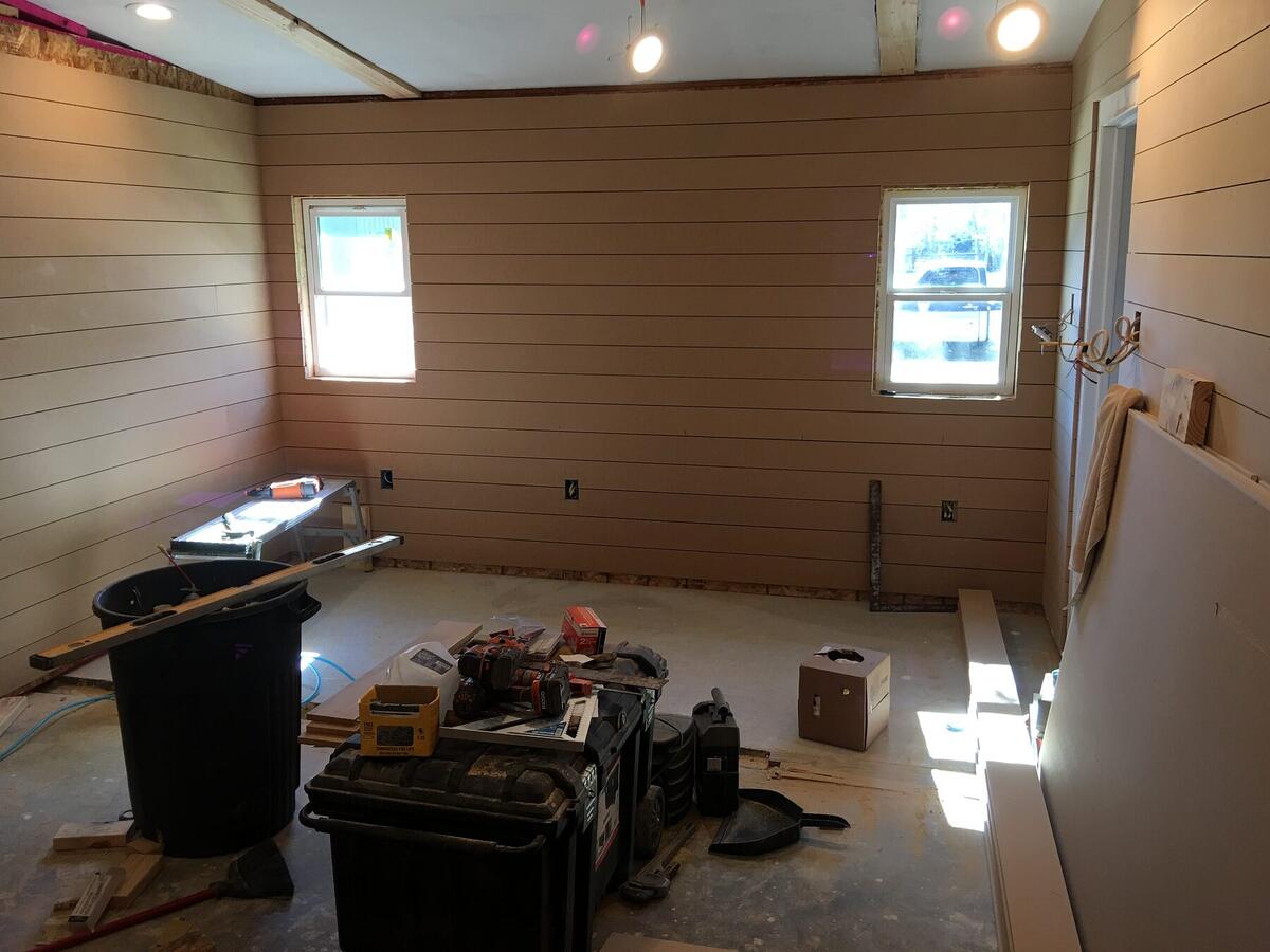 Interior room remodeling in progress